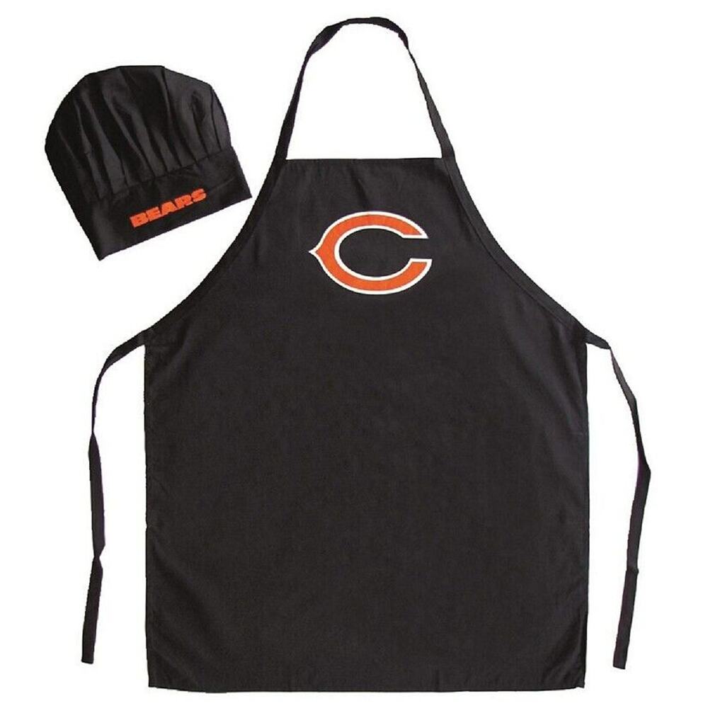 NEW NFL Chef Apron 2pc Set Chicago Bears Football Cook Hat BBQ Dad Father Gift